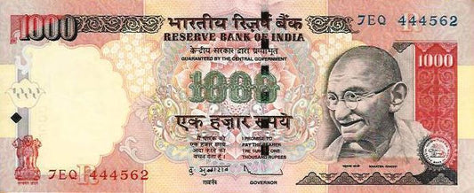 India - 1000 Rupias 2011 (# 107a)