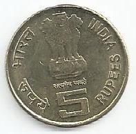 India - 5 Rupias 2010 (Km# 391) Jogos Deli