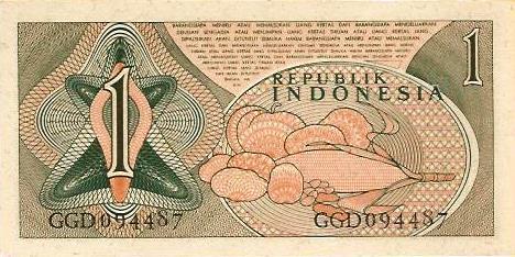 Indonesia - 1 Rupia 1961 (# 78)