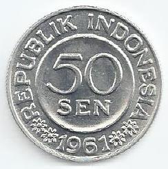 Indonesia - 50 Sen 1961 (Km# 14)