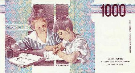Italia - 1000 Liras 1990 (# 114)