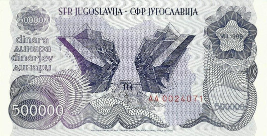 Jugoslavia - 500000 Dinara 1989 (# 98)