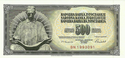 Jugoslavia - 500 Dinara 1986 (# 91c)