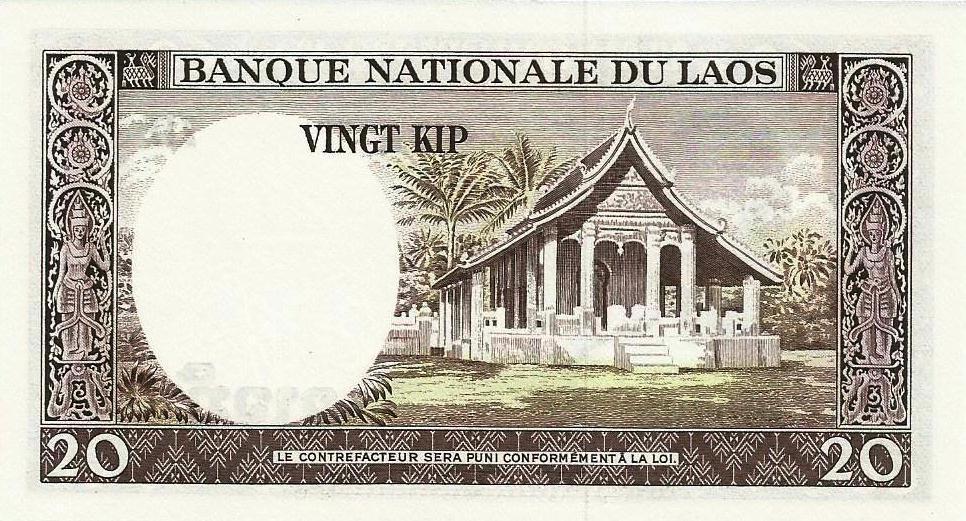 Laos - 20 Kip 1963 (# 11b)