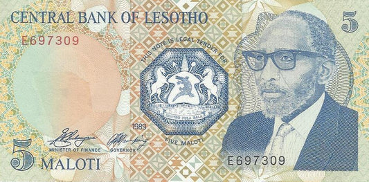 Lesoto - 5 Maloti 1989 (# 10a)