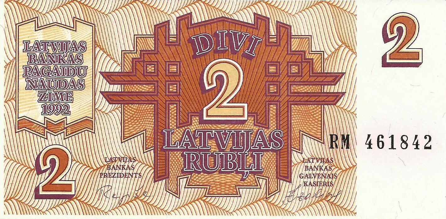 Letónia - 2 Rublis 1992 (# 36)