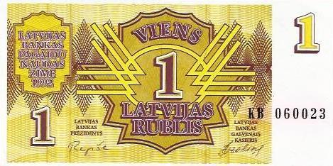 Letónia - 1 Rublis 1992 (# 35)