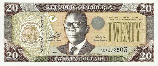 Liberia - 20 Dolares 2009 (# 28d)