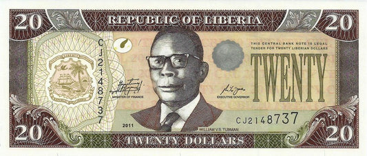 Liberia - 20 Dolares 2011 (# 28f)