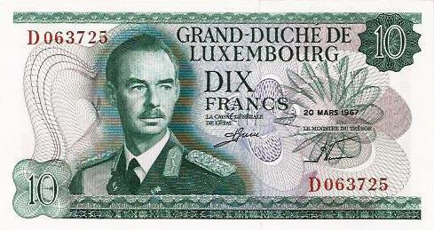 Luxemburgo - 10 Francos 1967 (# 53a)
