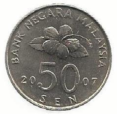 Malasia - 50 Sen 2007 (Km# 53)