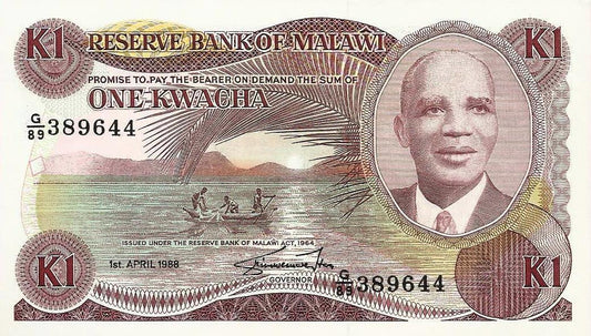Malawi - 1 Kwacha 1988 (# 19b)