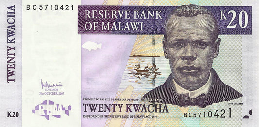 Malawi - 20 Kwacha 2007 (# 52d)