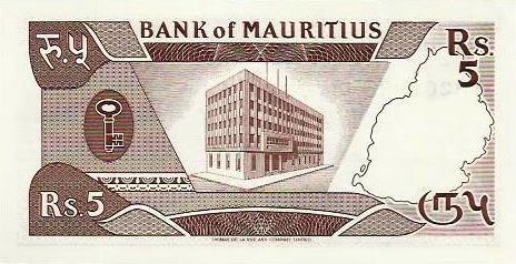 Mauricias - 5 Rupias 1985 (# 34)