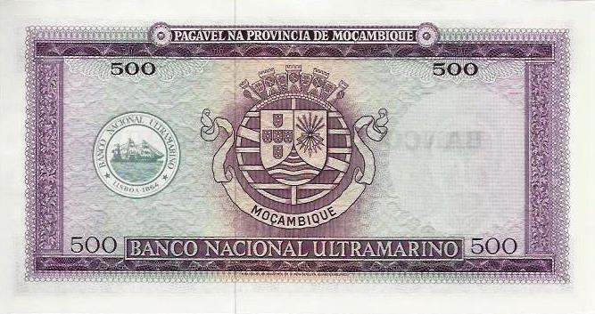 Moçambique - 500$00 1967 (76) (# 118a)