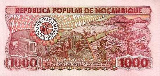 Moçambique - 1000 Meticais 1989 (# 132c)