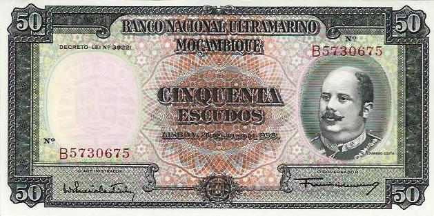 Moçambique - 50$00 1958 (# 106a)