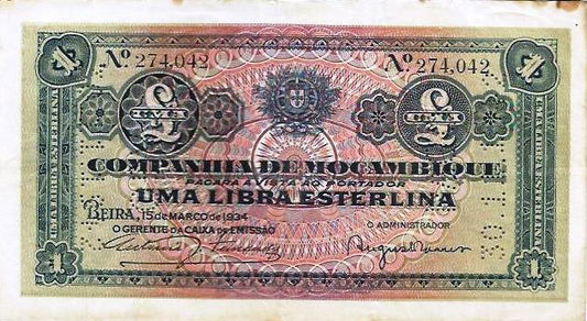 Moçambique - 1 Libra Esterlina 1934 (# R31)