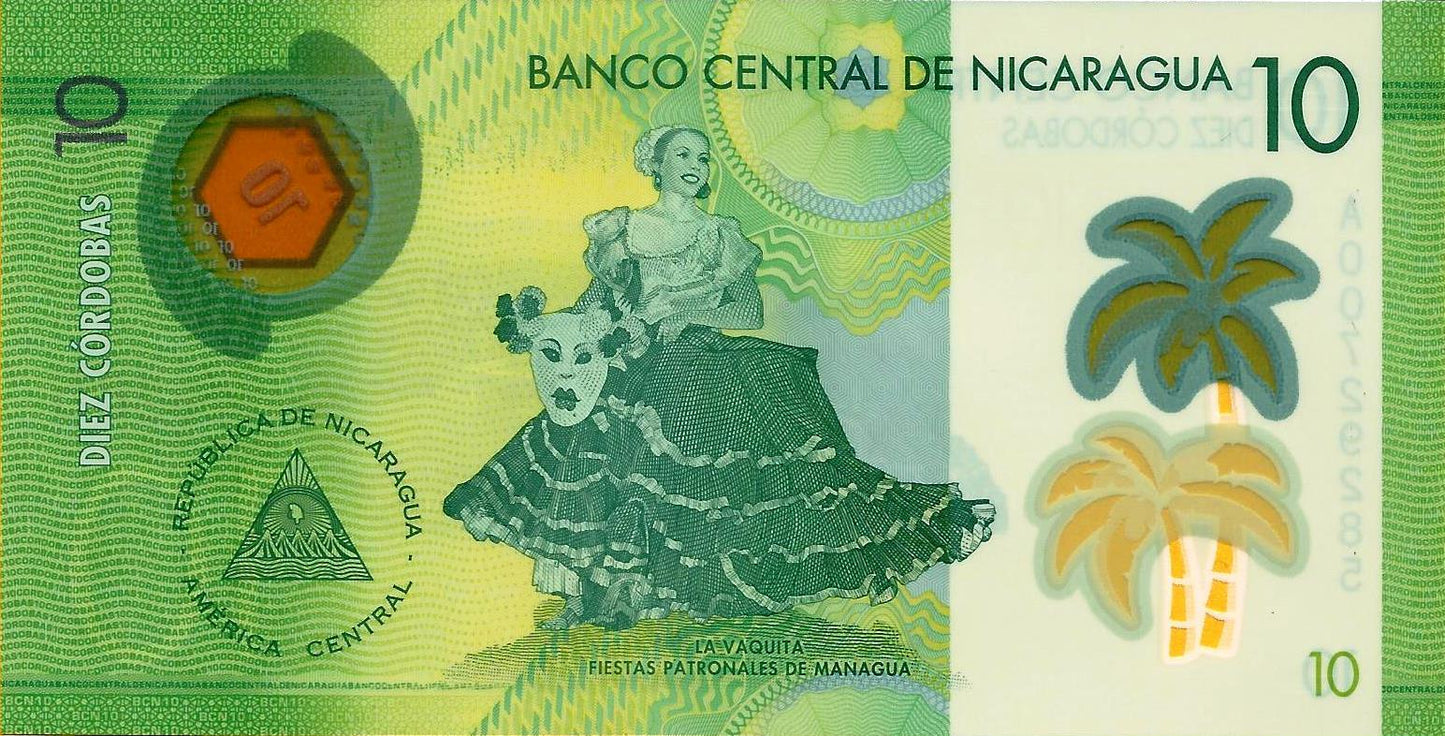 Nicaragua - 10 Cordobas 2015 (# 209)