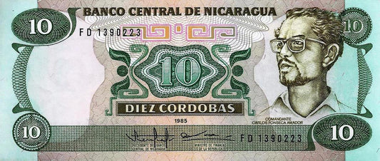 Nicaragua - 10 Cordobas 1985 (# 151)