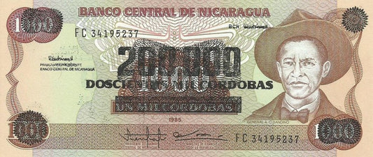 Nicaragua - 200000 Cordobas 1985 (# 162)