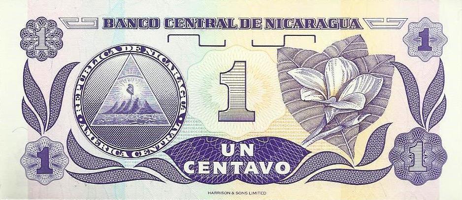Nicaragua - 1 Centavo Cordoba 1991 (# 167)