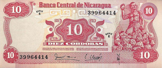 Nicaragua - 10 Cordobas 1979 (# 134)