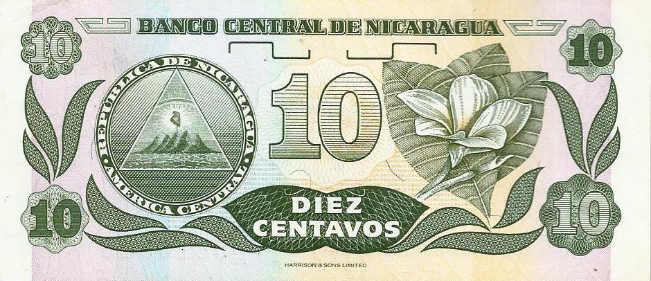Nicaragua - 10 Centavos Cordoba 1991 (# 169)