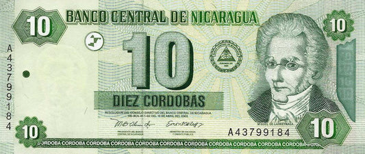 Nicaragua - 10 Cordobas 2002 (# 191)