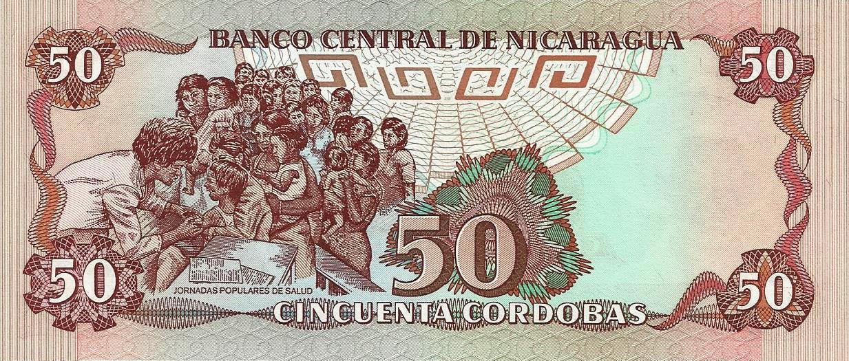 Nicaragua - 50 Cordobas 1985 (# 153)