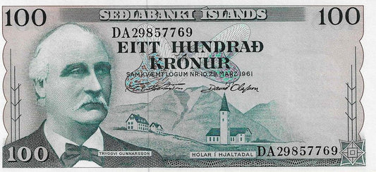 Islandia - 100 Kronur 1961 (# 44a)