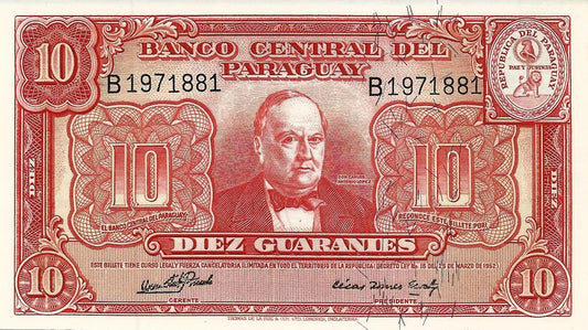 Paraguai - 10 Guaranies 1952 (# 187c)