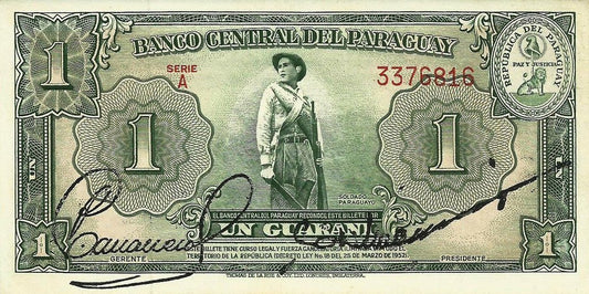 Paraguai - 1 Guarani 1952 (# 185a)
