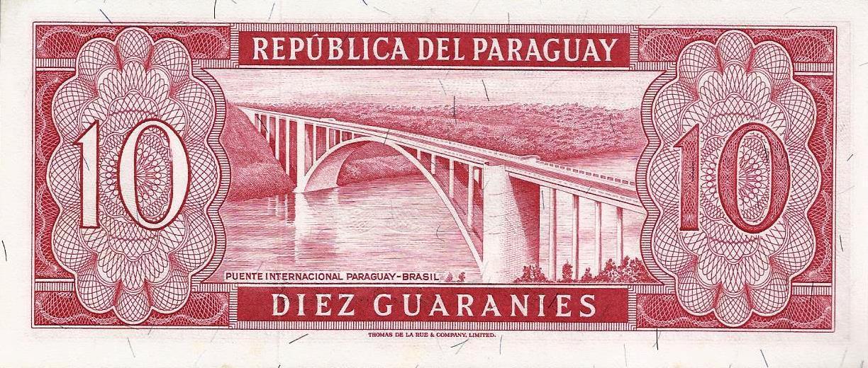 Paraguai - 10 Guaranies 1952 (# 196b)