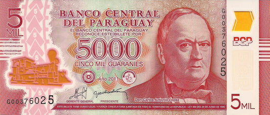 Paraguai - 5000 Guaranies 2011(12) (# 234)