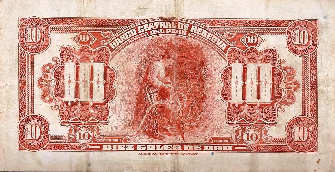 Peru - 10 Soles Ouro 1944 (# 67a)