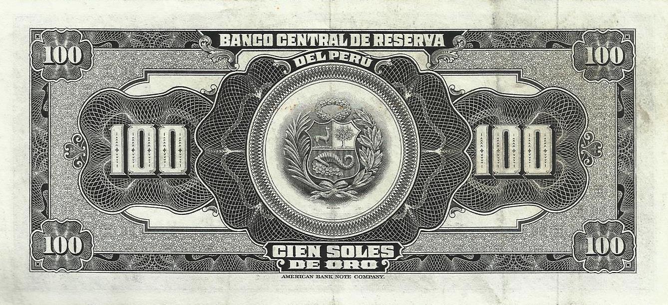 Peru - 100 Soles Ouro 1965 (# 90a)