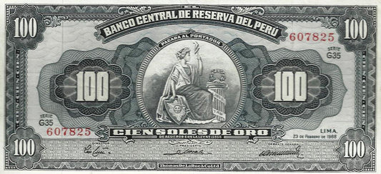 Peru - 100 Soles Ouro 1968 (# 86a)
