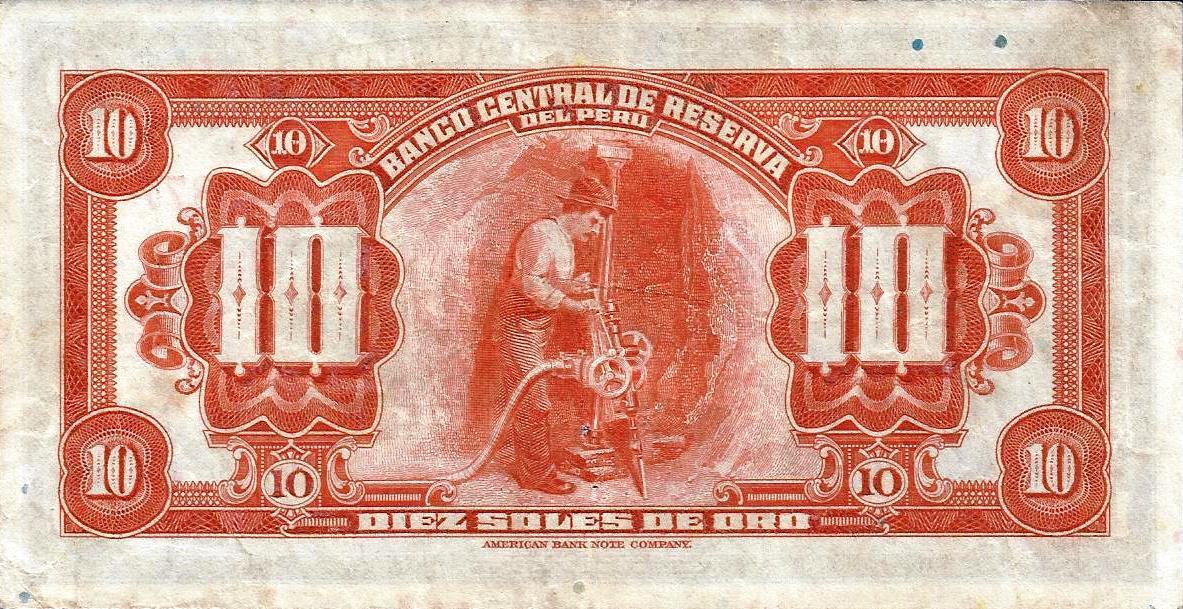 Peru - 10 Soles Ouro 1941 (# 67Aa)