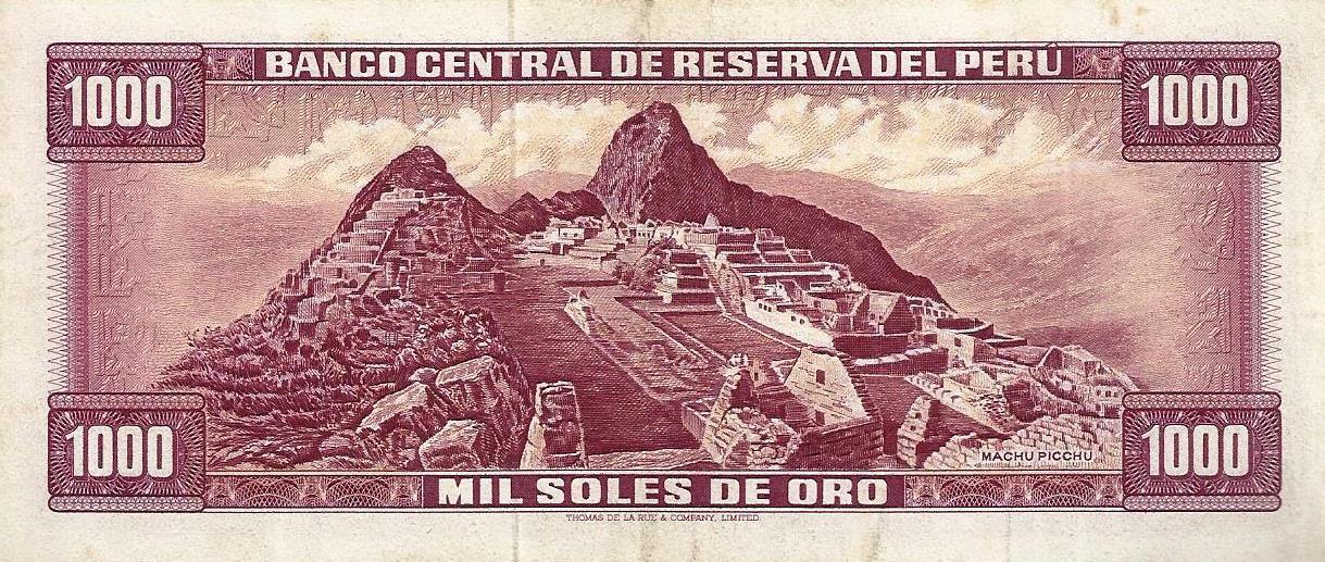 Peru - 1000 Soles Ouro 1970 (# 105)