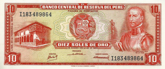 Peru - 10 Soles Ouro 1968 (# 84)