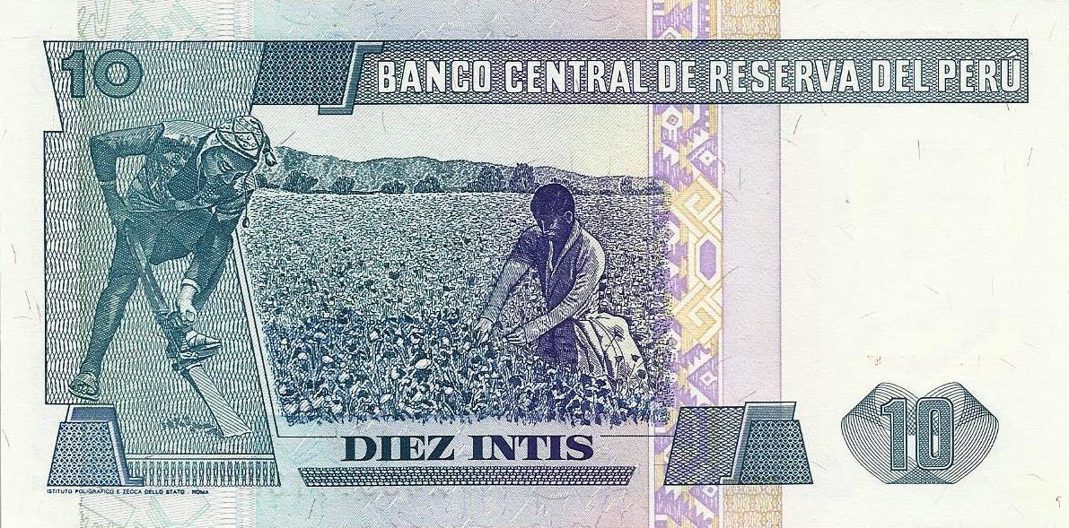 Peru - 10 Ìntis 1987 (# 129)