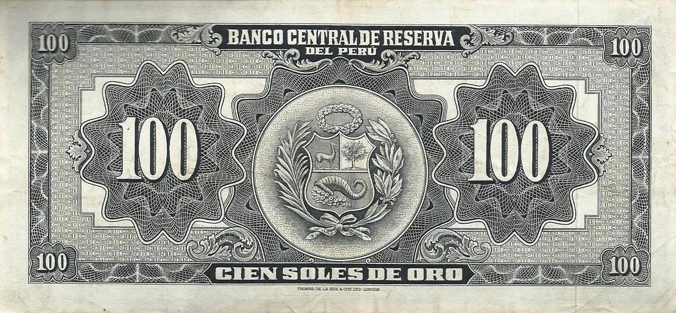 Peru - 100 Soles Ouro 1964 (# 86a)