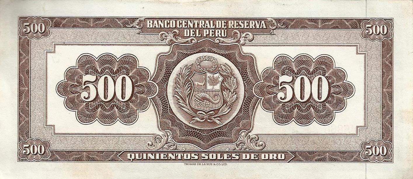 Peru - 500 Soles Ouro 1963 (# 87a)