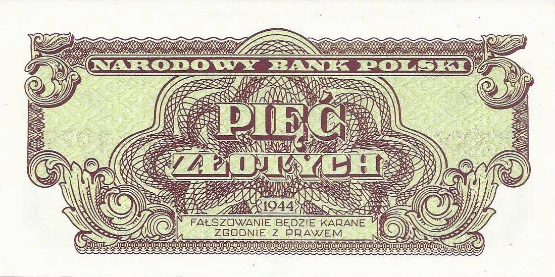 Polónia - 5 Zlotych 1944 (# 109b)