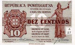 Portugal - 10 Centavos 1917 (# 101)