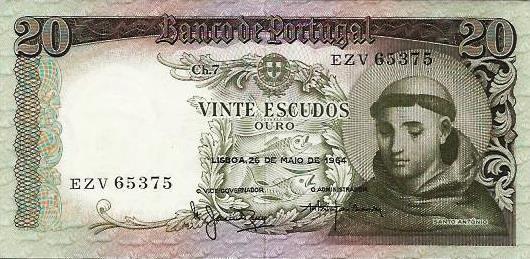 Portugal - 20$00 1964 (# 167)