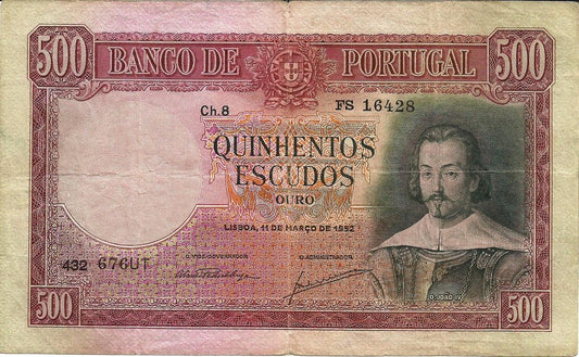 Portugal - 500$00 1952 (# 158a)