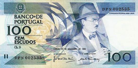 Portugal - 100$00 1988 (# 179f)