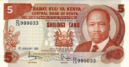 Quenia - 5 Shillings 1981 (# 19a)